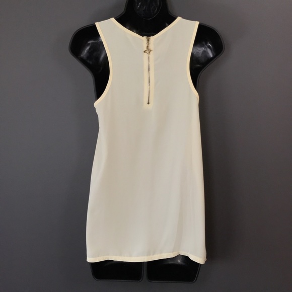 Laser Cut Owl Cute Flowy Zip-back Cream Tank S - Picture 4 of 8